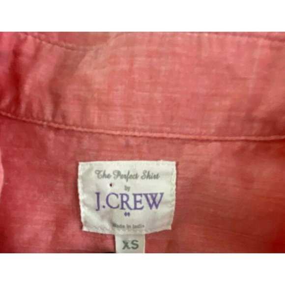 J. Crew The Perfect Shirt Peach Sz XS Extra Small - Picture 3 of 8